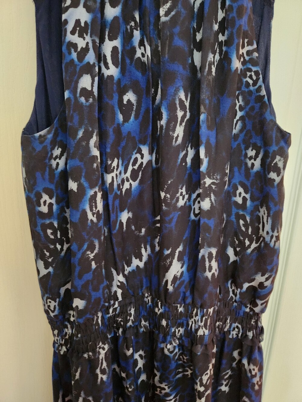 Ramy Brook sz S Blue Leopard Silk Dress Flowy - Picture 10 of 15